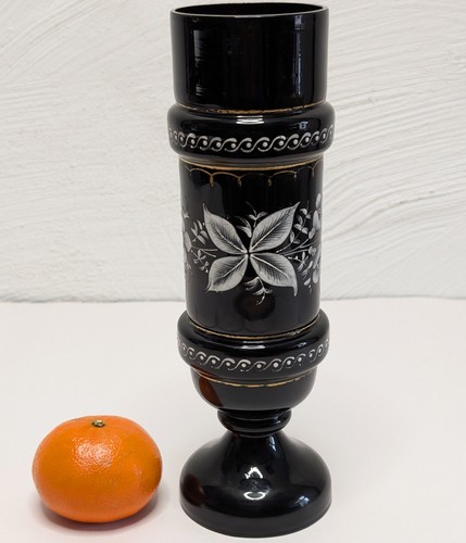 Antique victorian vase black - vase,