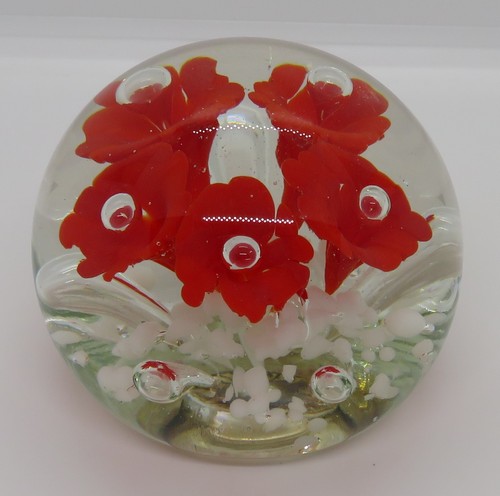 Clear red glass vintage art - red,