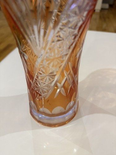 Crystal orange vase - vase,