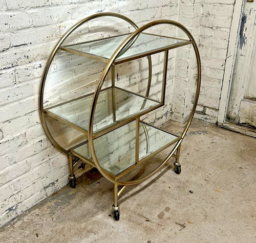 Antique art deco metal - deco, glass