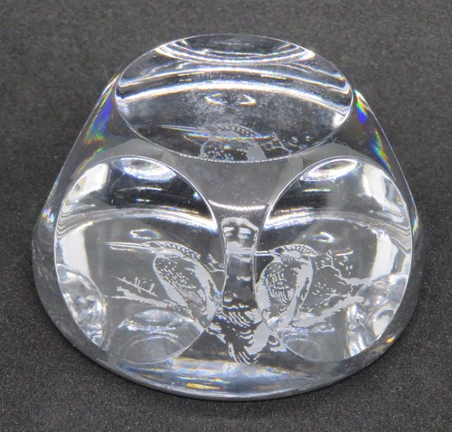 Clear etched glass vintage - , art