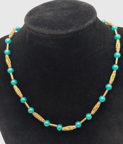 Art deco necklace green - necklace, glass