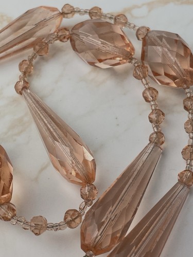 Antique art deco peach faceted - deco,