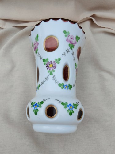Antique c19th vase bohemian - c19th, vase.