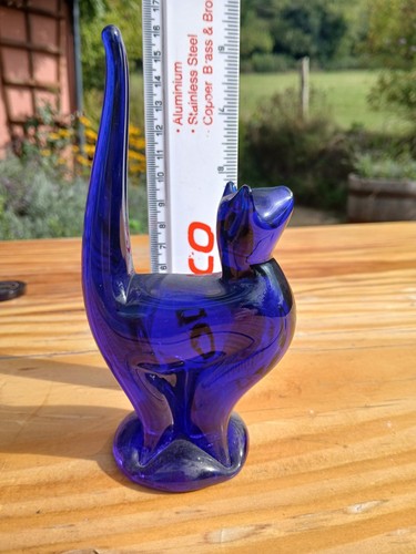 Bristol blue glass - , cat