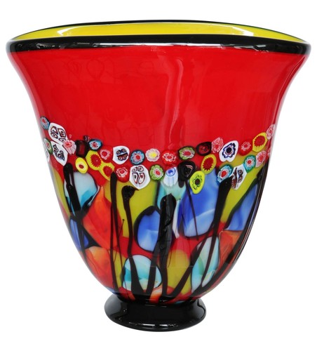 Glassvase glass vase - , italian