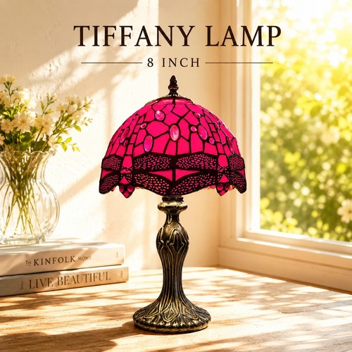 Antique tiffany style red - style, 8"