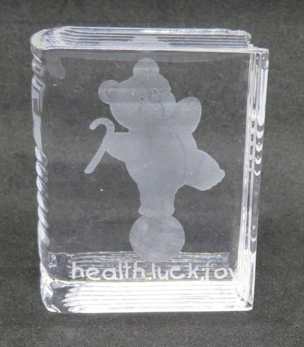 Clear etched glass - vintage, art