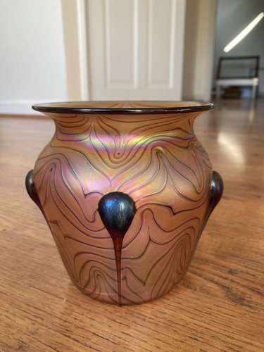 Bohemian iridescent glass - iridescent, vase