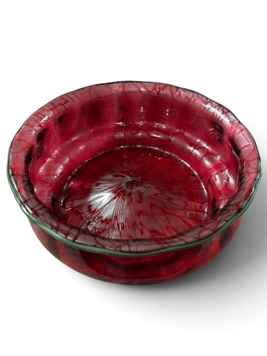 Antique glass bowl - glass, loetz