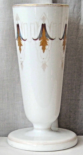 White glass vase antique - glass,