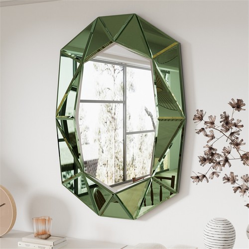 Green glass art deco - deco, irregular
