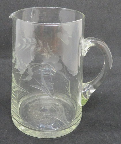 Clear etched glass - , vintage