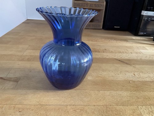 Bristol blue glass vase - bristol,