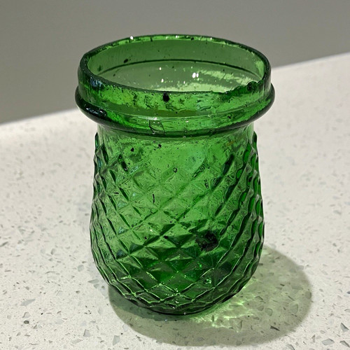 Antique green glass diamond - glass,