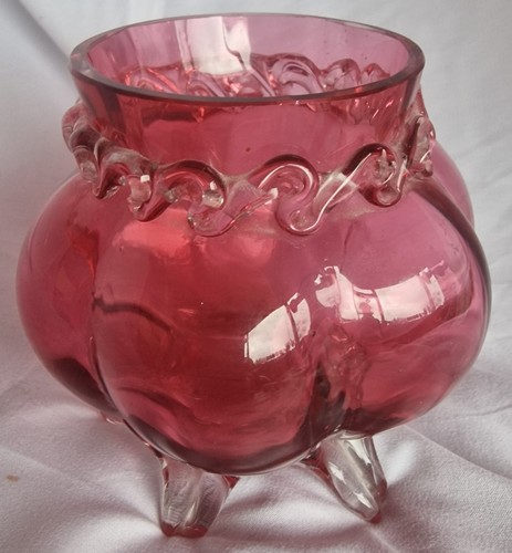 Antique cranberry glass globe - glass,