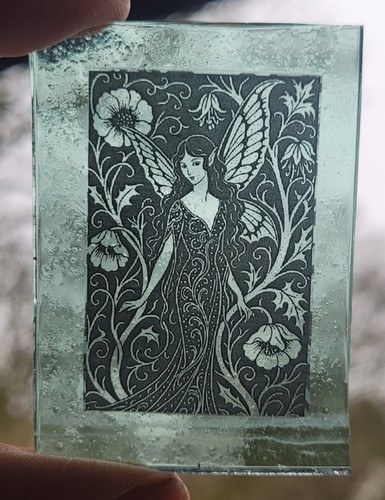 Stained glass fairy goddess - glass,