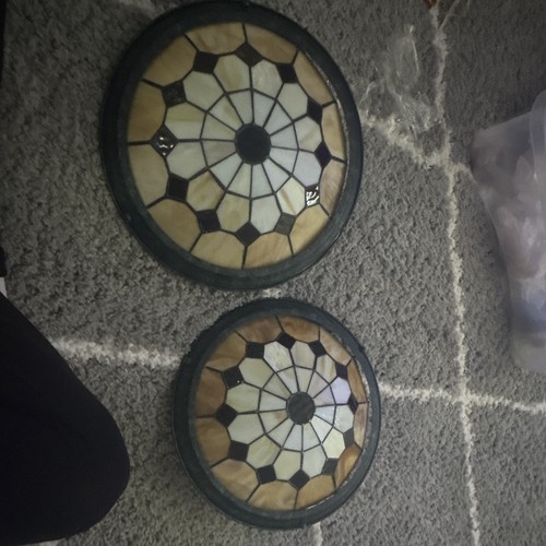 Tiffany round leaded - round, stained