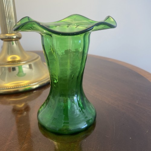 Antique 19c green ruffle - 19c,