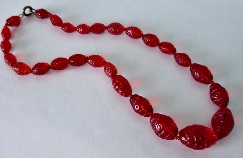 Necklace antique french - french, red