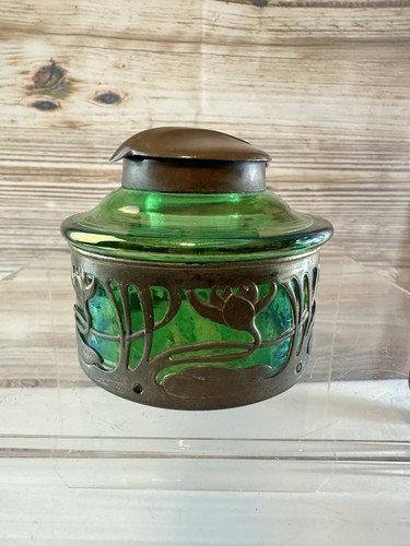 Antique 1900s green iridescent - antique,