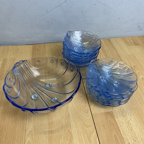 Stolzle glass art deco - deco, blue