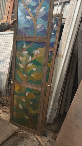 Antique 1900s glass panels - antique,