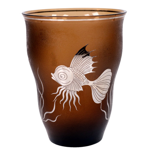 Moser art glass vase silver - art,