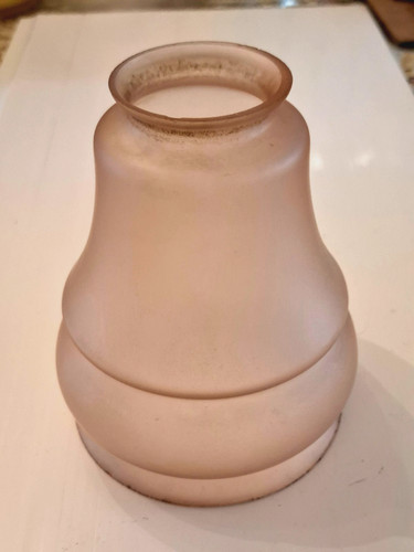 Art deco satin pink glass - , lamp