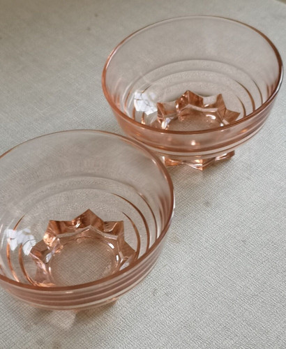 Antique art deco bowls pink - antique,