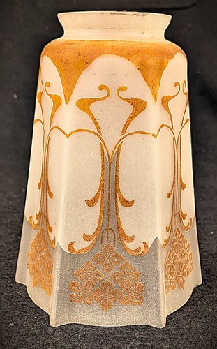 Art nouveau etched glass - nouveau, lamp