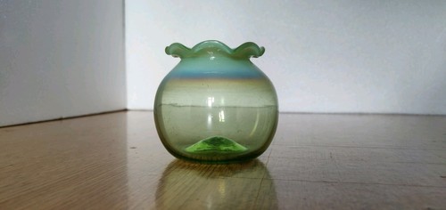 Antique hand blown green glass - hand,