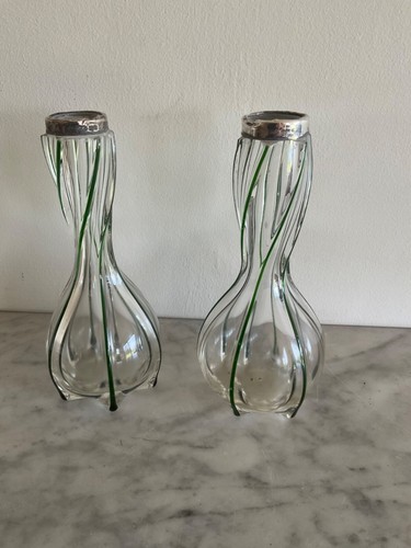 Pair antique art glass - antique,