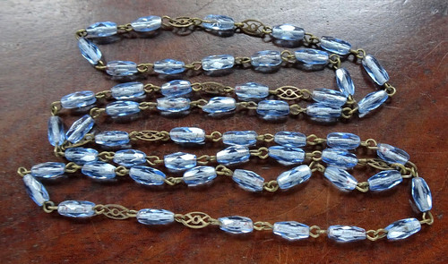 Antique art deco long blue - deco,