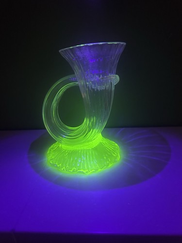 Czech glass cornucopeia vase - cornucopeia,