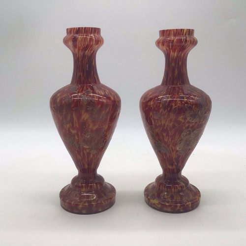 Pair antique bohemian art - antique,