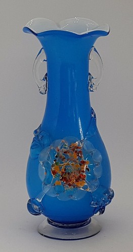 Blue white cased glass - &,