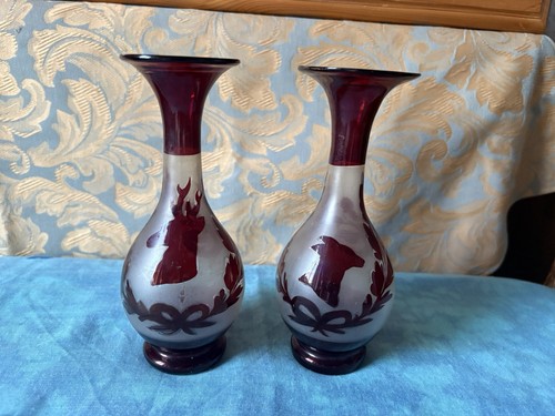 Pair antique bohemian - pair,