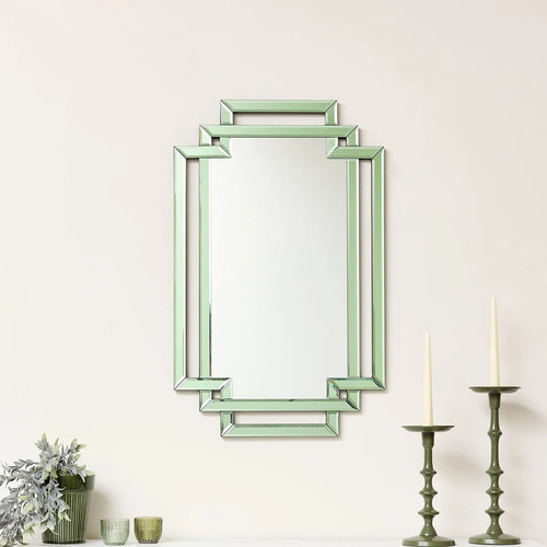 Green glass art deco - green,